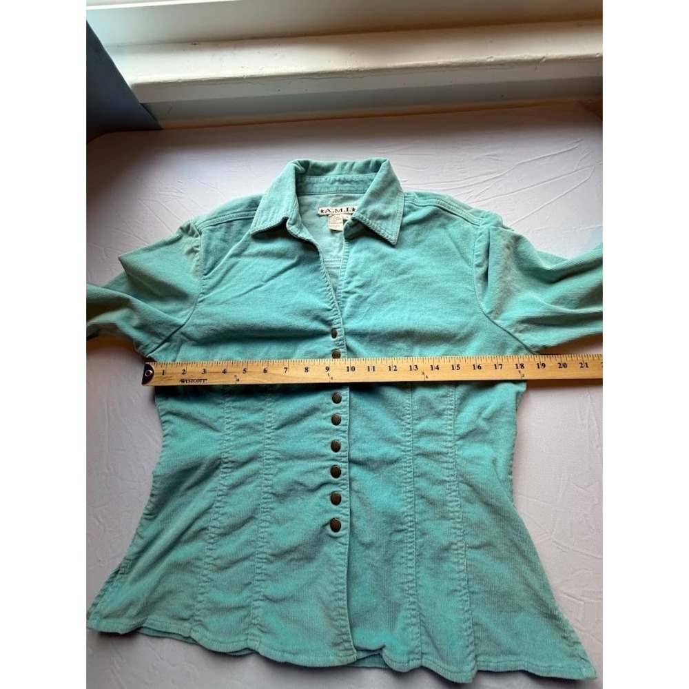 Y2K Women's Corduroy Snap Front Shirt by A.M.I. - Size Small - Picture 6 of 8